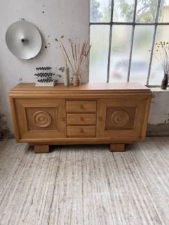 Buffet, meuble de rangement Art déco en chêne dans le goût de Dudouyt, 1940