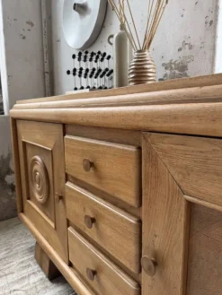 Buffet, meuble de rangement Art déco en chêne dans le goût de Dudouyt, 1940