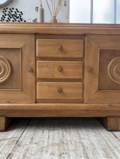 Buffet, meuble de rangement Art déco en chêne dans le goût de Dudouyt, 1940