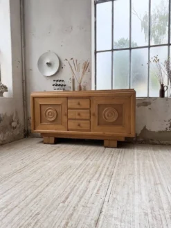 Buffet, meuble de rangement Art déco en chêne dans le goût de Dudouyt, 1940