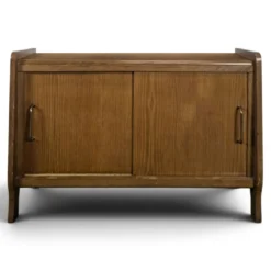 Buffet moderniste en chêne à porte coulissante
