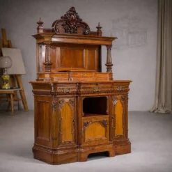 Buffet néo-baroque allemand en noyer et acajou, années 1890