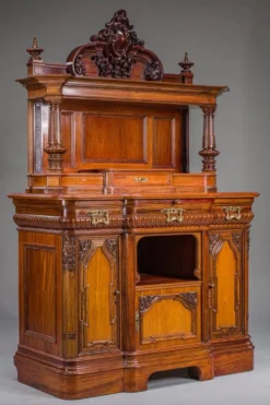 Buffet néo-baroque allemand en noyer et acajou, années 1890