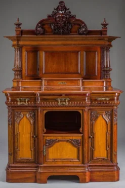 Buffet néo-baroque allemand en noyer et acajou, années 1890