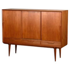 Buffet ou haut buffet Gunni Omann en teck pour Omann Jun Møbelfabrik, Danemark.