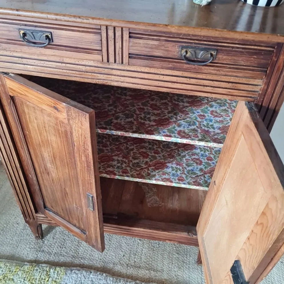 Buffet parisien bois ancien 2 portes panneautées