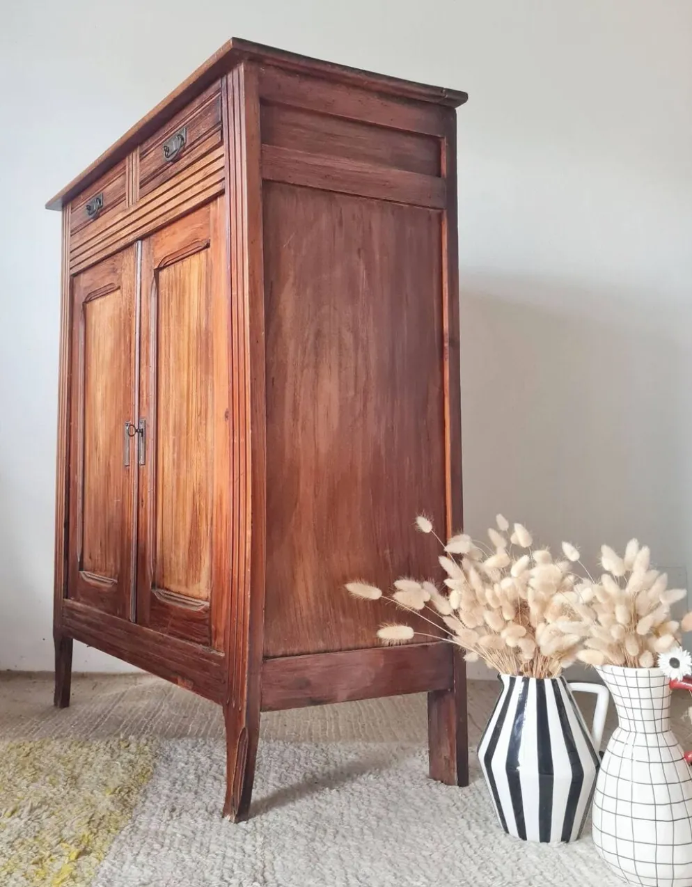 Buffet parisien bois ancien 2 portes panneautées