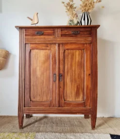 Buffet parisien bois ancien 2 portes panneautées