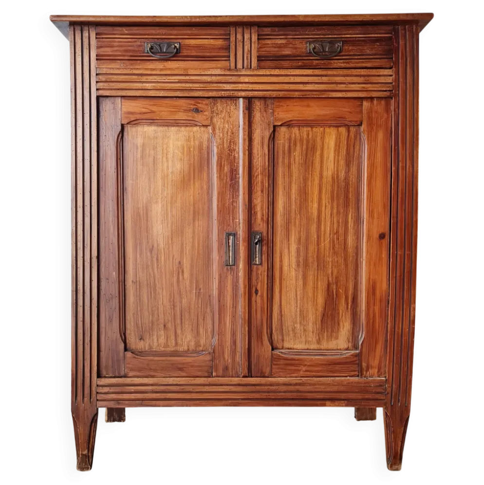 Buffet parisien bois ancien 2 portes panneautées