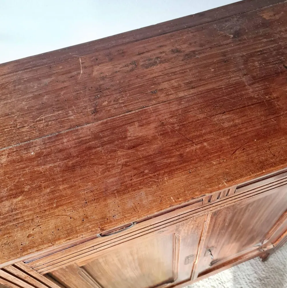 Buffet parisien bois ancien 2 portes panneautées
