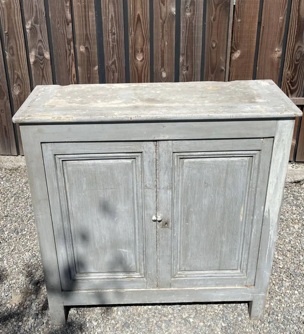 Buffet parisien en bois ancien gris