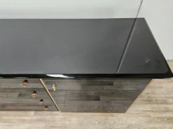 Buffet Pierre Cardin des années 1970 en bois laqué noir