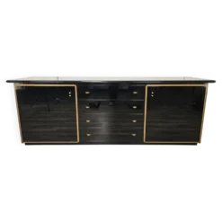 Buffet Pierre Cardin des années 1970 en bois laqué noir