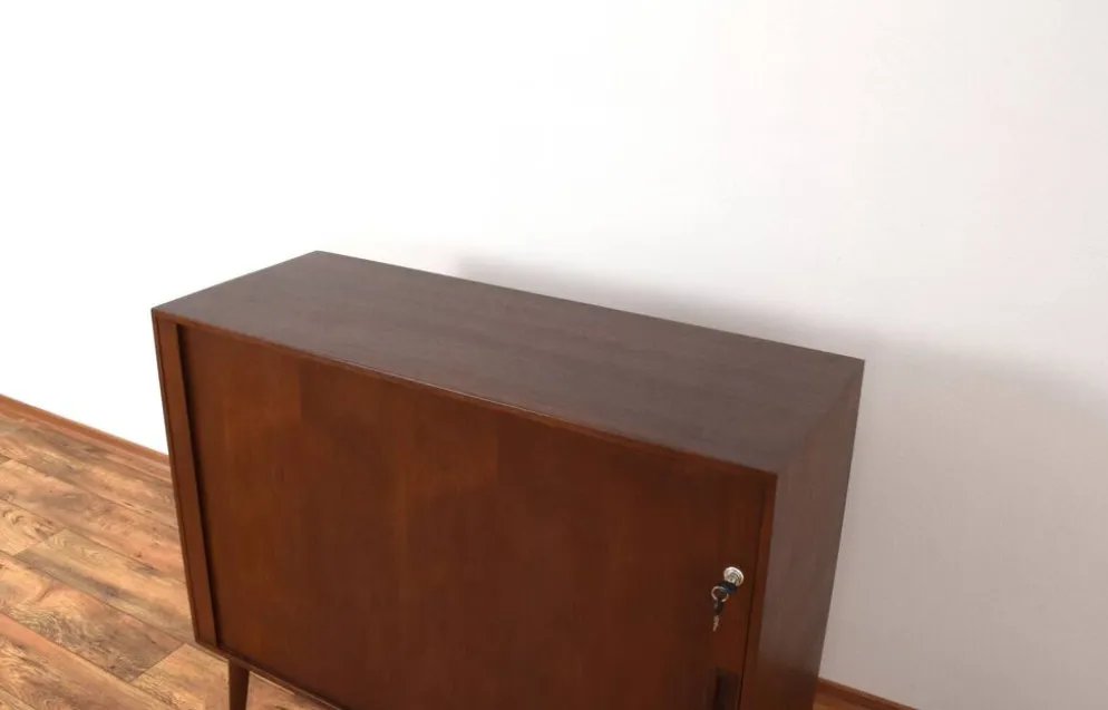 Buffet à portes tambour en teck danois des années 1960.