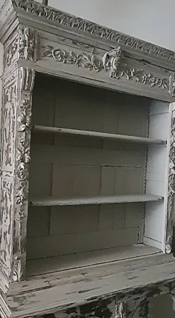 Buffet provençal / Bibliothèque patinée à 2 corps XIXe