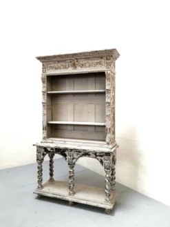 Buffet provençal / Bibliothèque patinée à 2 corps XIXe