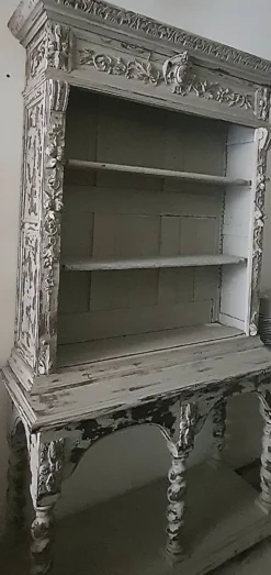 Buffet provençal / Bibliothèque patinée à 2 corps XIXe
