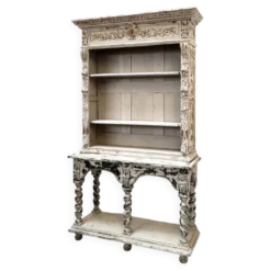 Buffet provençal / Bibliothèque patinée à 2 corps XIXe