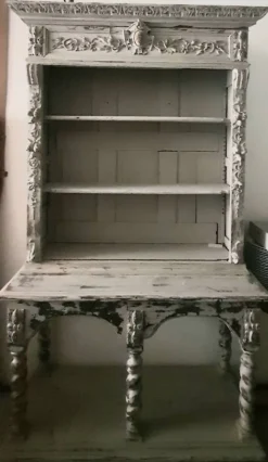 Buffet provençal / Bibliothèque patinée à 2 corps XIXe