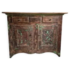 Buffet rustique français en noyer, XVIIIe siècle, 3 tiroirs et 2 portes