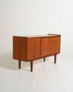 Buffet scandinave en teck avec étagère escamotable, années 1960
