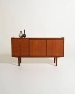 Buffet scandinave en teck avec étagère escamotable, années 1960