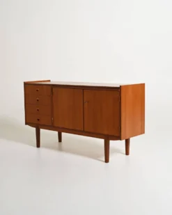 Buffet scandinave en teck avec étagère escamotable, années 1960