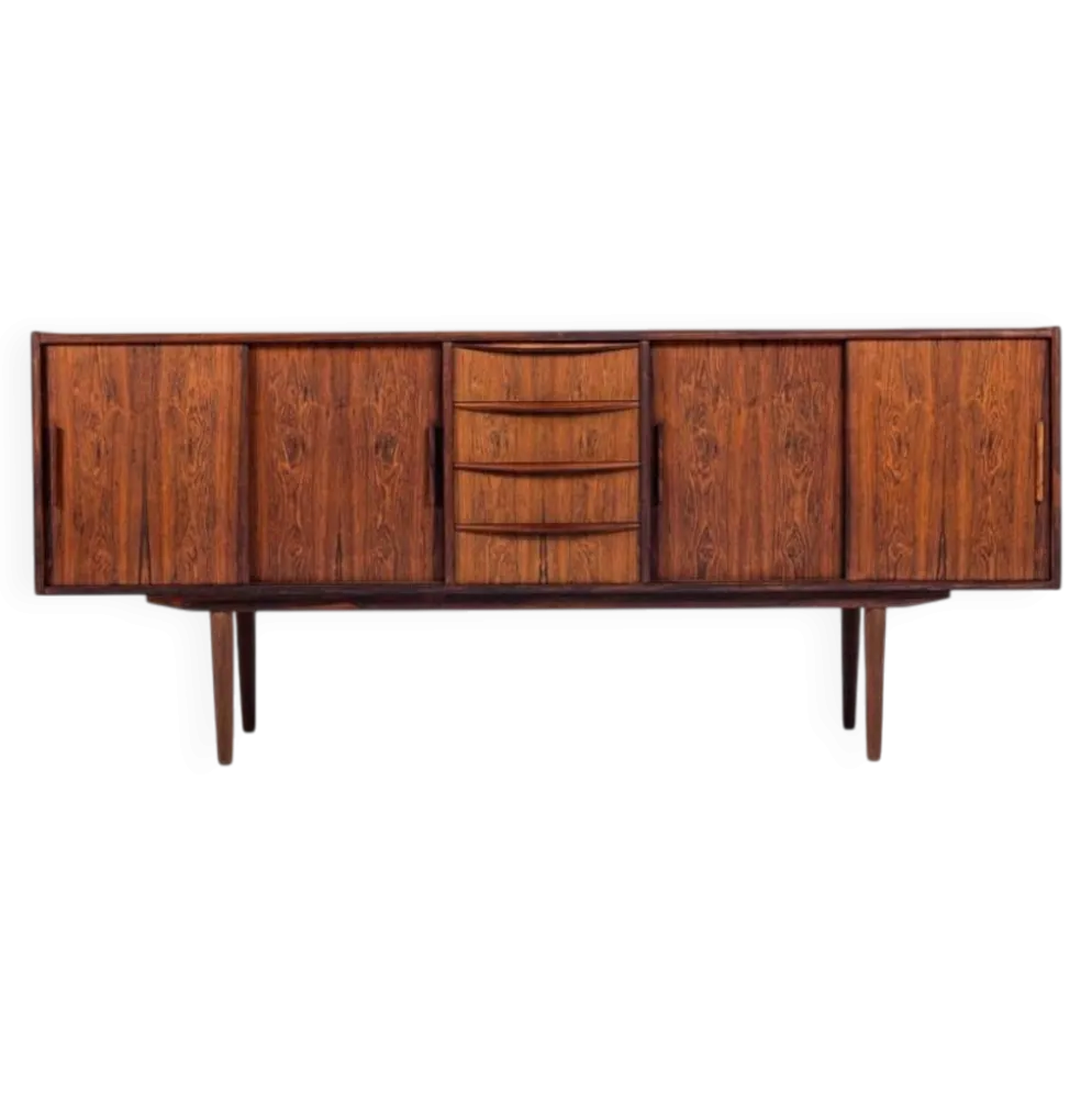Buffet symétrique scandinave en palissandre, Danemark, 1960.