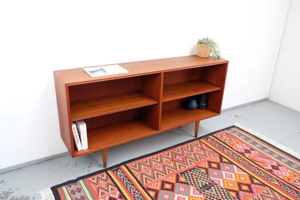 Buffet/étagère en teck Hundevad style rétro vintage années 60-70