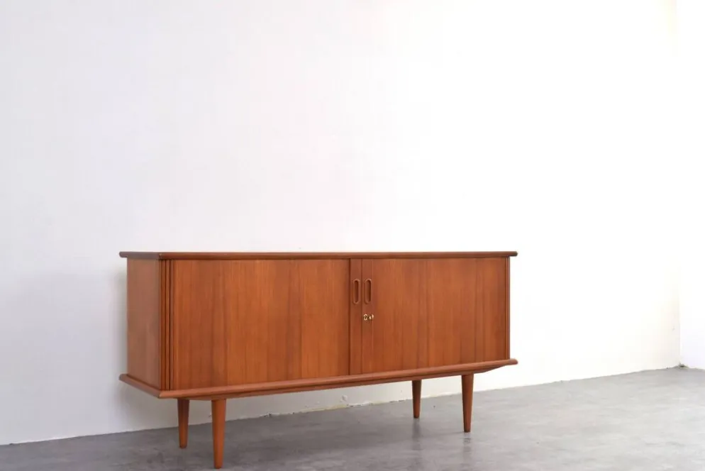 Buffet tambour en teck danois des années 1960.
