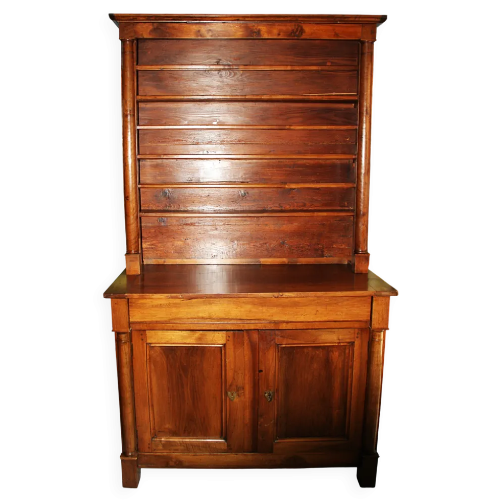 Buffet-Vaisselier à demi-colonnes en noyer , époque. Empire