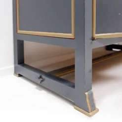 Buffet vaisselier double corps bois laqué gris - une paire disponible (B)