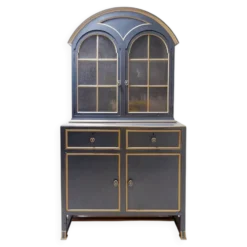 Buffet vaisselier double corps bois laqué gris - une paire disponible (B)
