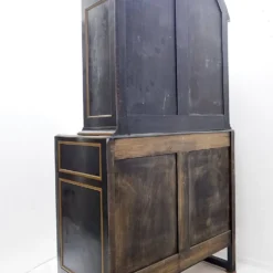 Buffet vaisselier double corps bois laqué gris - une paire disponible (A)