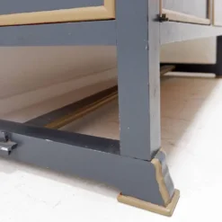 Buffet vaisselier double corps bois laqué gris - une paire disponible (A)