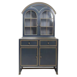 Buffet vaisselier double corps bois laqué gris - une paire disponible (A)