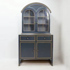 Buffet vaisselier double corps bois laqué gris - une paire disponible (A)