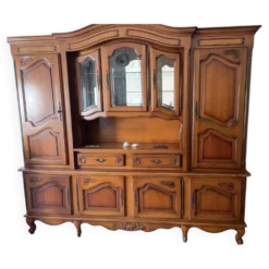 Buffet vaisselier style louis xv en merisier