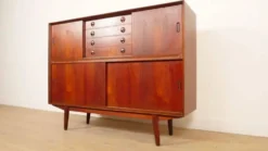 Buffet vintage avec bar en teck