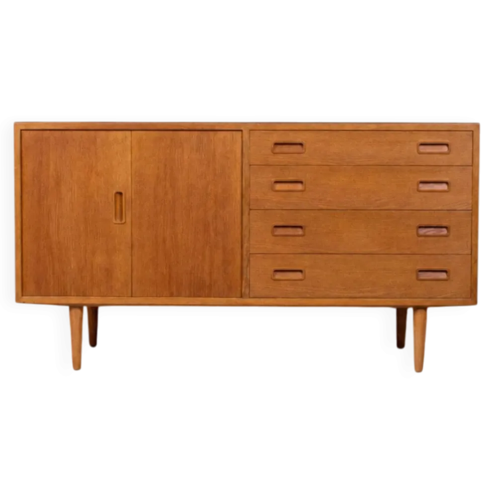 Buffet vintage commode Hundevad en chêne des années 60, style mid-century
