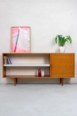 Buffet vintage, commode, étagère à livres, minibar, mid-century années 60