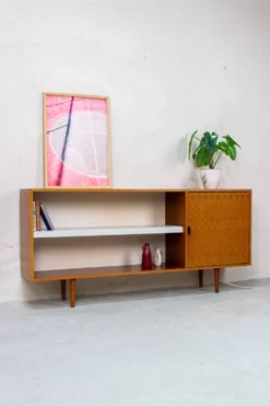 Buffet vintage, commode, étagère à livres, minibar, mid-century années 60