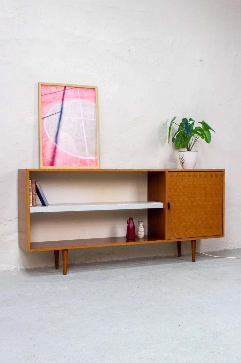 Buffet vintage, commode, étagère à livres, minibar, mid-century années 60