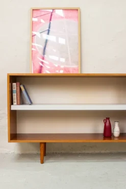 Buffet vintage, commode, étagère à livres, minibar, mid-century années 60