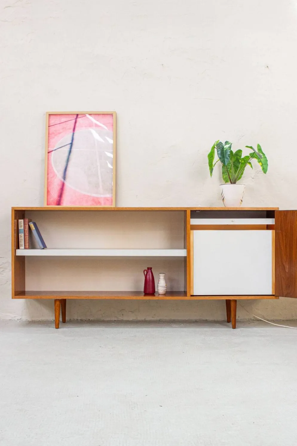 Buffet vintage, commode, étagère à livres, minibar, mid-century années 60