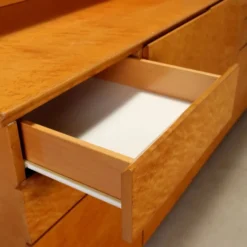 Buffet vintage en loupe avec partie supérieure, design Italie années 1980