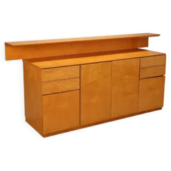 Buffet vintage en loupe avec partie supérieure, design Italie années 1980