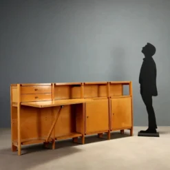 Buffet vintage en placage de peuplier, design Italie années 1960