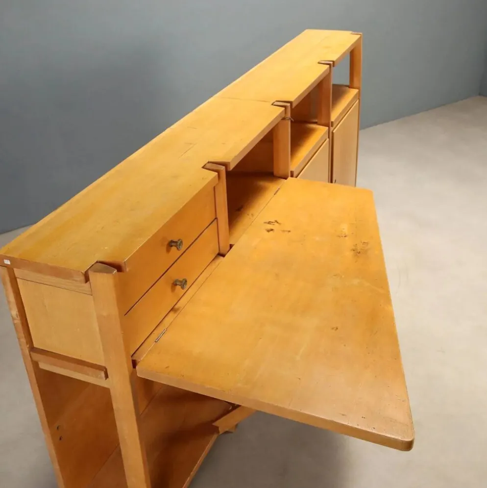Buffet vintage en placage de peuplier, design Italie années 1960