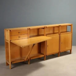 Buffet vintage en placage de peuplier, design Italie années 1960